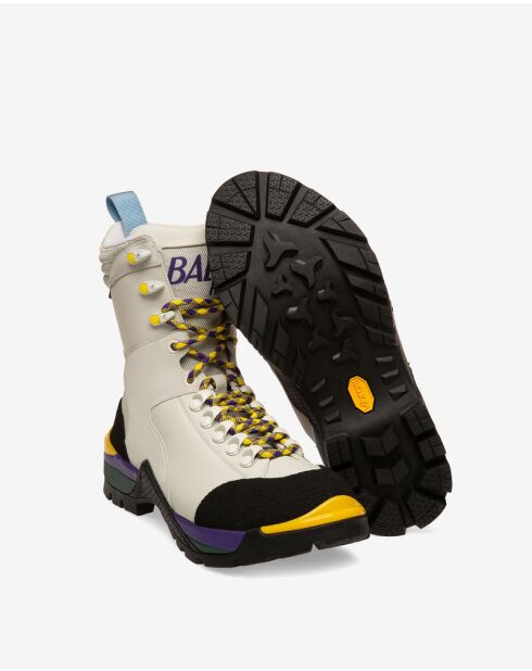 Stivali Alice in pelle bianca tenue