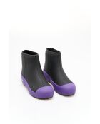 Bottines en cuir Julia noires/violettes