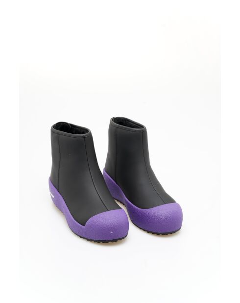 Bottines en cuir Julia noires/violettes