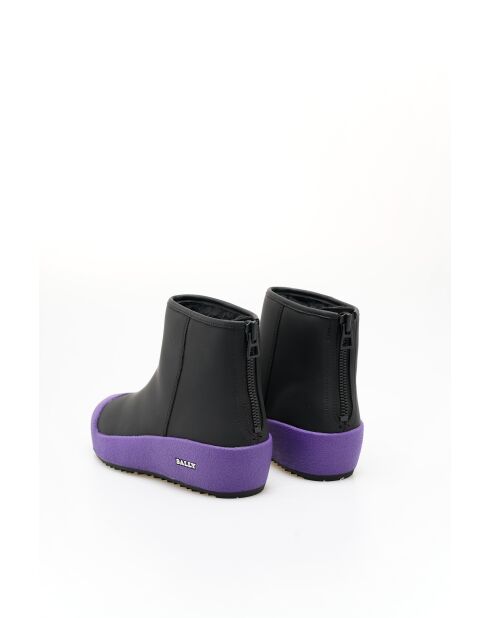 Bottines en cuir Julia noires/violettes