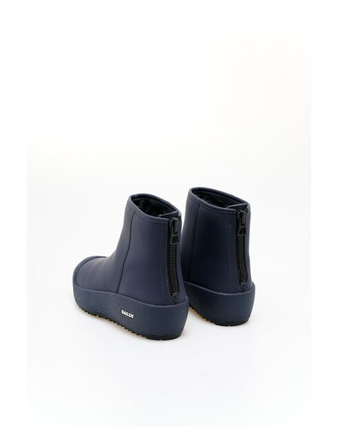 Bottines en cuir Julia bleu marine