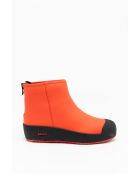 Bottines en cuir Julia noires/orange vif
