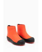 Bottines en cuir Julia noires/orange vif