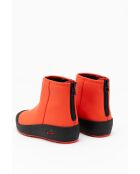 Bottines en cuir Julia noires/orange vif
