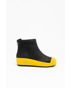 Bottines en cuir Julia noires/jaunes