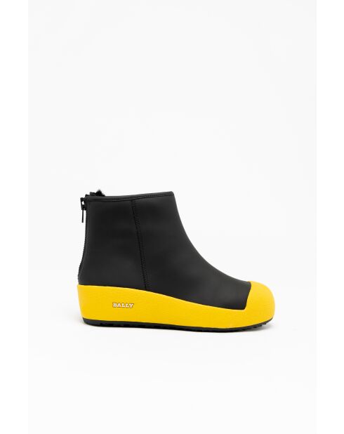 Bottines en cuir Julia noires/jaunes