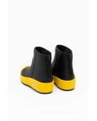 Bottines en cuir Julia noires/jaunes