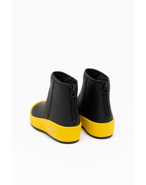 Bottines en cuir Julia noires/jaunes