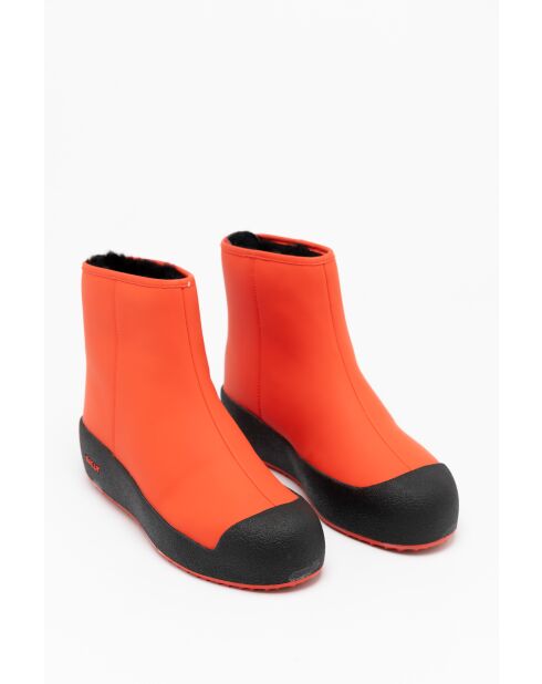 Botas de piel Inaya de color naranja/negro brillante
