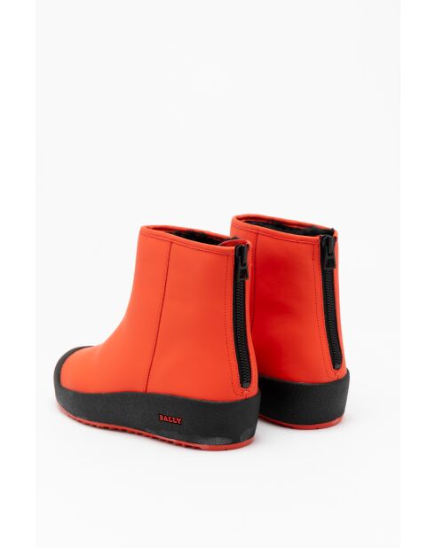 Botas de piel Inaya de color naranja/negro brillante