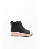 Bottines en cuir Julia noires/rose clair