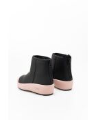 Bottines en cuir Julia noires/rose clair