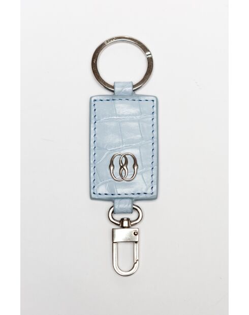 Porte-clés en cuir bleu clair