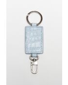 Porte-clés en cuir bleu clair