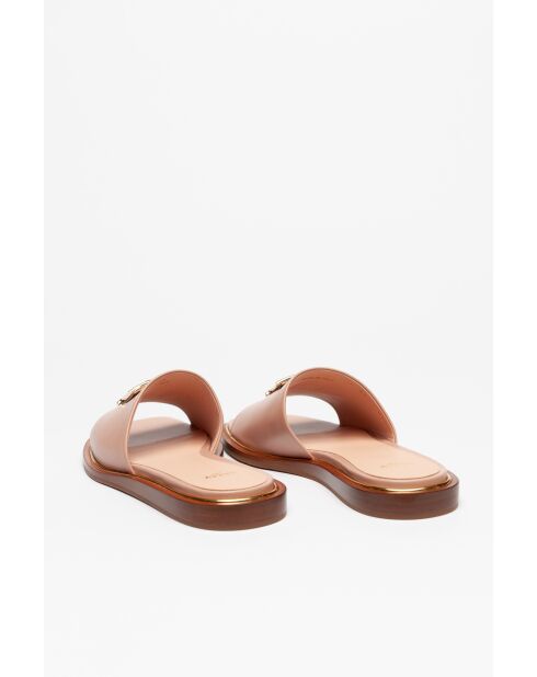 Mules en cuir Naé rose pâle