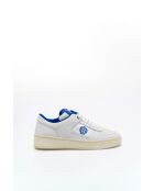 Baskets en cuir Alex blancs/bleu éléctrique