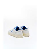 Baskets en cuir Alex blancs/bleu éléctrique