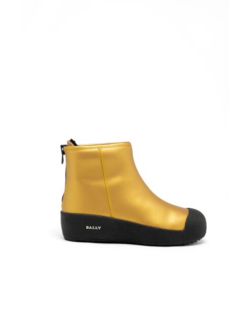 Bottines en cuir Iris dorées/noires
