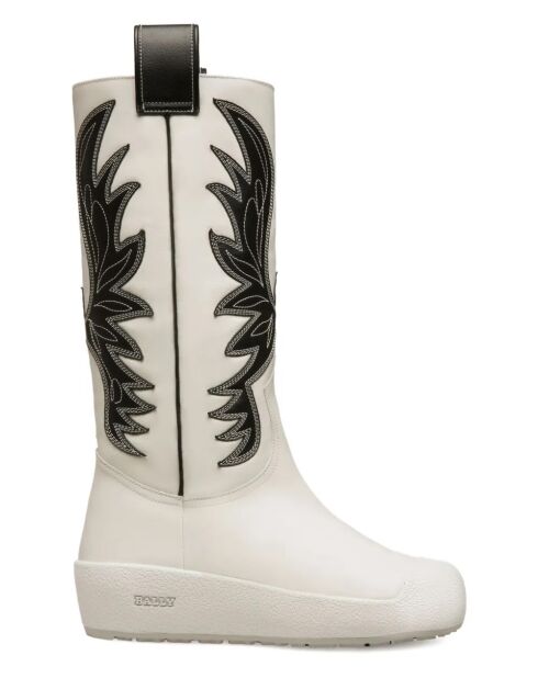 botas Gabin de piel blancas/negras