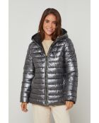 Fausse fourrure Aurore noire/anthracite