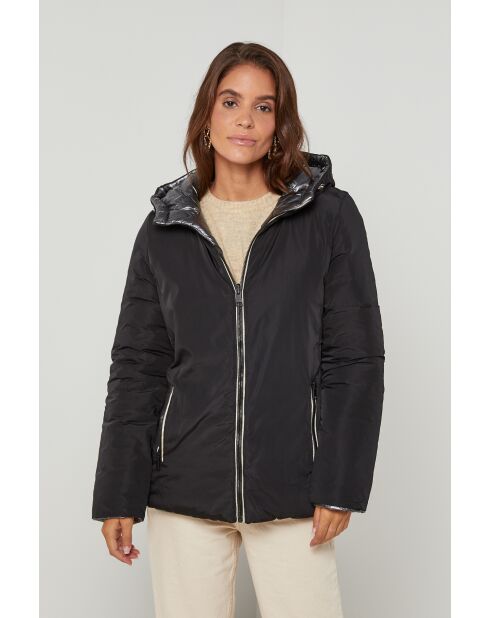 Fausse fourrure Aurore noire/anthracite