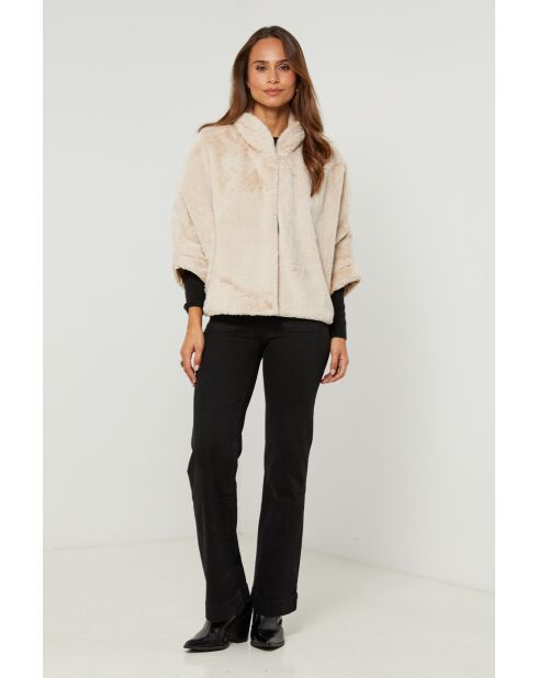 Pelliccia sintetica beige Priscilla