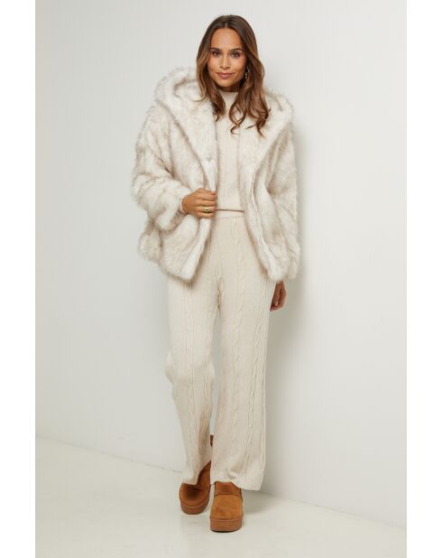 Fausse fourrure Léna ivoire