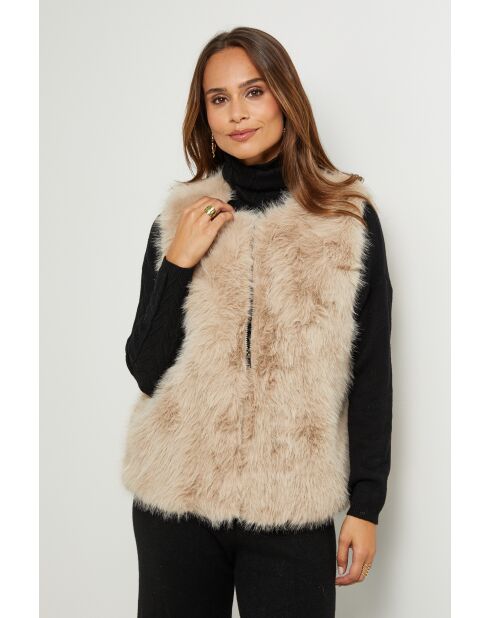 Pelliccia sintetica beige Paloma