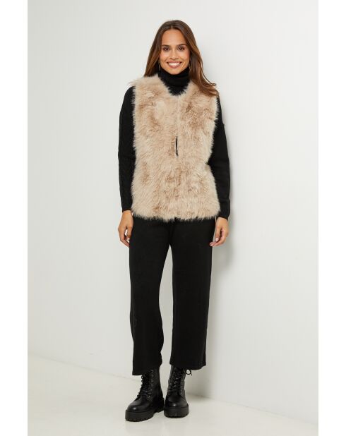 Pelliccia sintetica beige Paloma