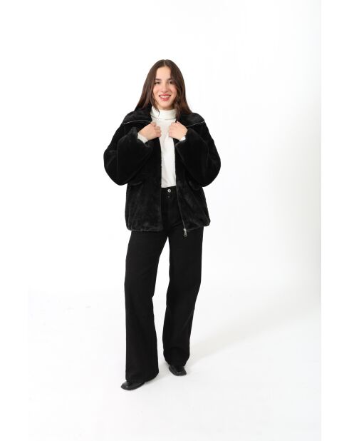 Fausse fourrure Helena noire