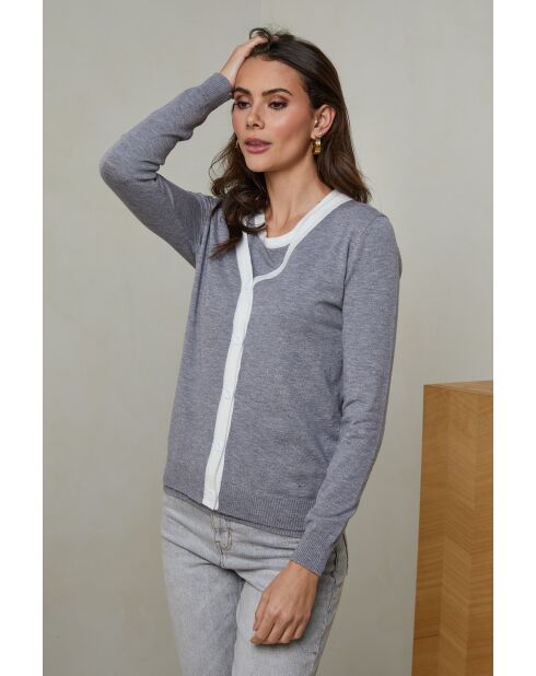 Grijze trui- en broekset Elona