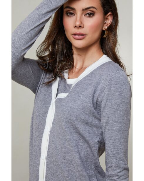 Grijze trui- en broekset Elona