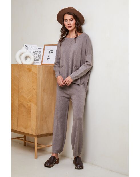 Ensemble Pull & Pantalon Soléna Taupe