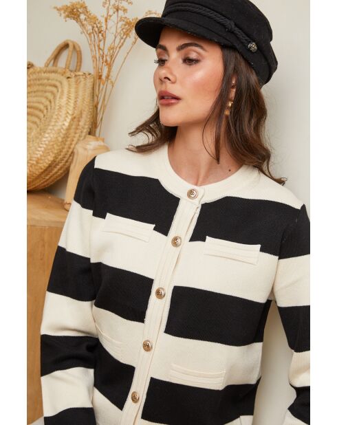 Milena Schwarz-Beige Jacke