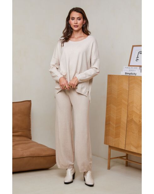 Ensemble Pull & Pantalon Soléna Beige