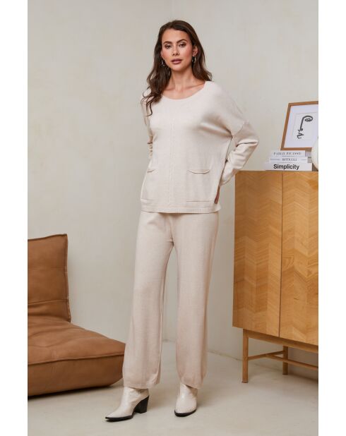 Ensemble Pull & Pantalon Soléna Beige