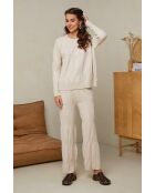 Elvyna Beige set met trui en broek