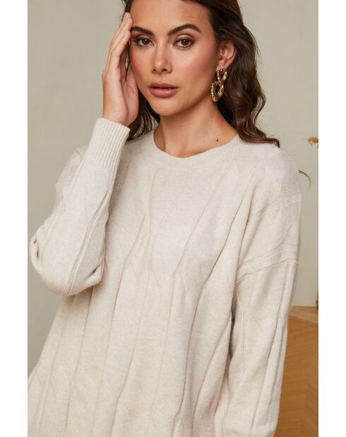 Elvyna Beige set met trui en broek