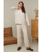 Elvyna Beige set met trui en broek