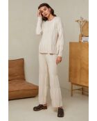 Elvyna Beige set met trui en broek