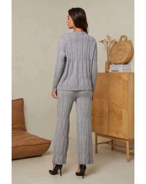 Elvyna Grijze set met trui en broek
