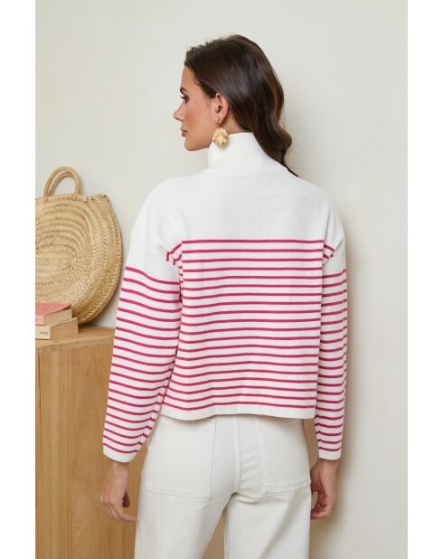 Ivana Weißer rosafarbener Pullover