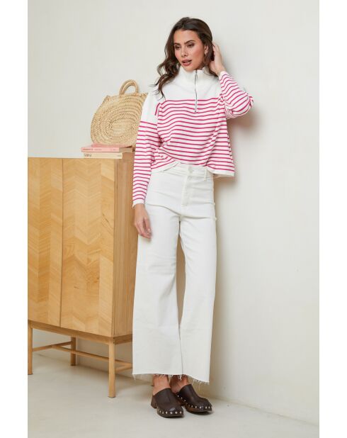 Ivana Weißer rosafarbener Pullover