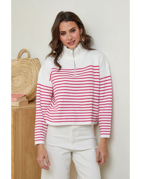 Ivana Weißer rosafarbener Pullover