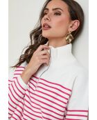 Ivana Weißer rosafarbener Pullover