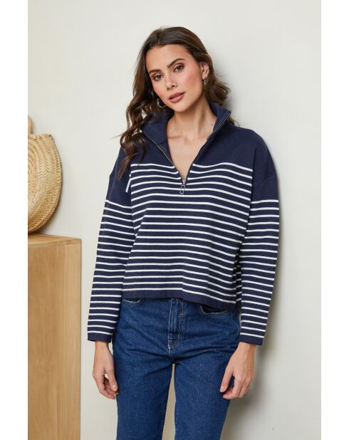 Pull Ivana Marine Blanc