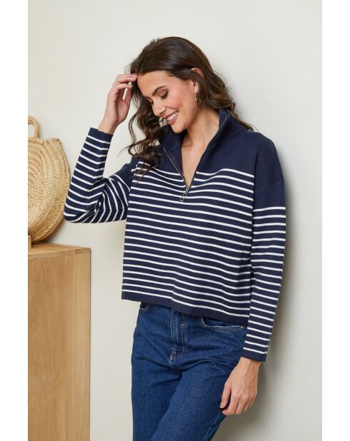 Pull Ivana Marine Blanc