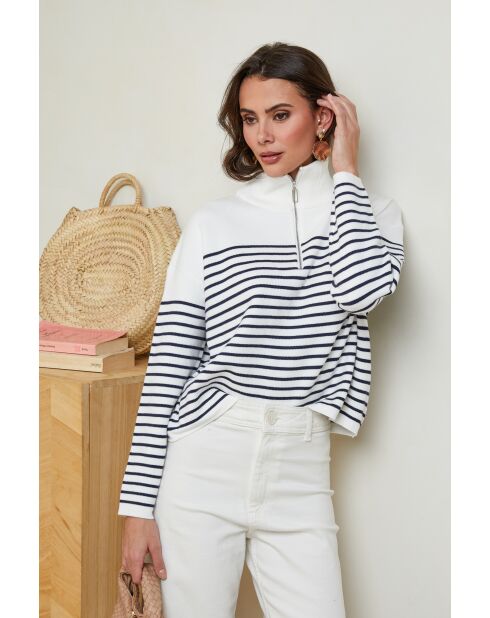 Pull Ivana Blanc Marine