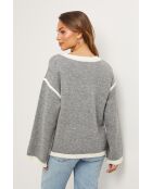 Pull Sienna gris et blanc