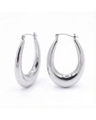 Pendientes de aro de acero inoxidable Dora